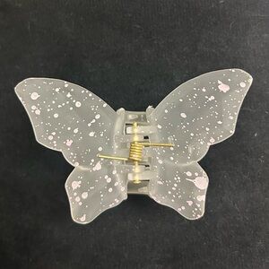 Butterfly Hair Clip with Pink Speckles